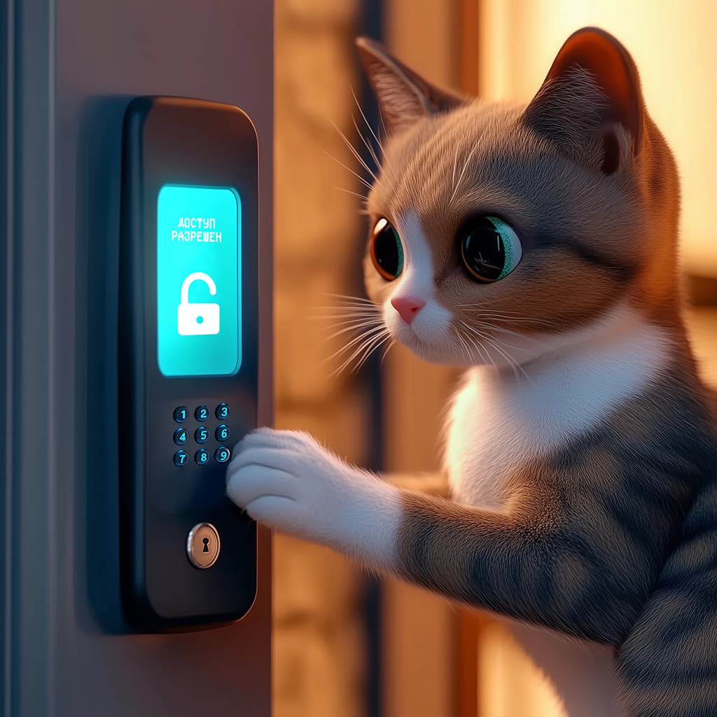 Котики открывает электронный замок в наш прекрасный массажный кабинет