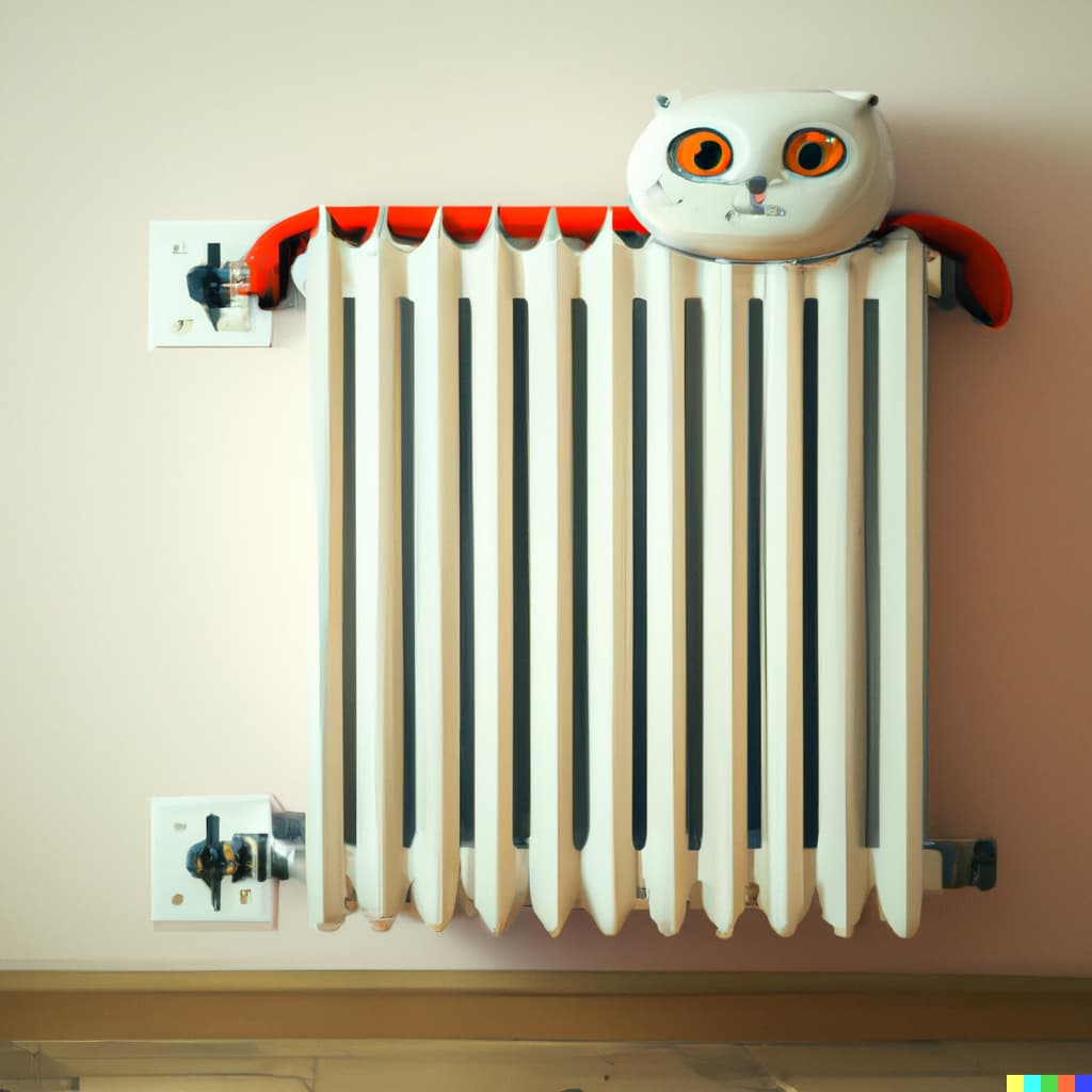 Радиатор отопления в виде теплого кота