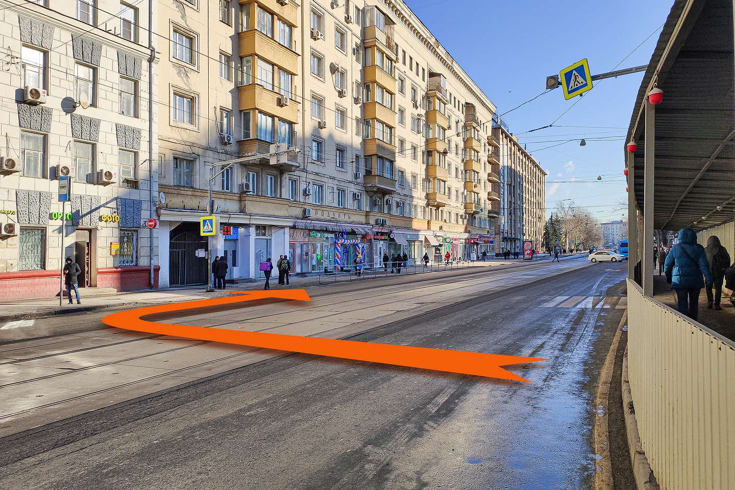 Пешеходный переход через Кожевническую улицу